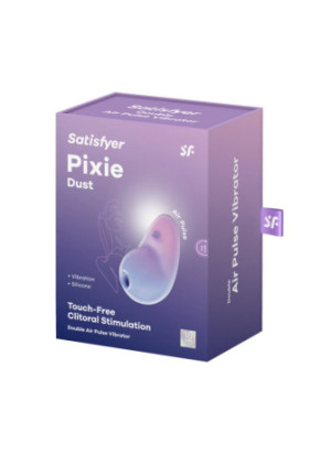 Stimulateur clitoridien par onde de pression sans contact et par vibration USB violet et rose, Pixie Dust Satisfyer - CC597836